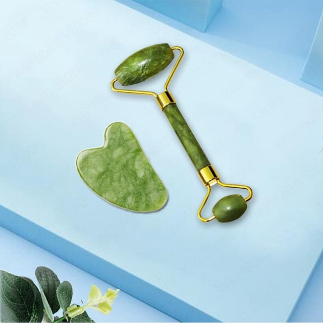 Natural Facial Massager Roller Jade Face Guache Scraper Neck Body Relaxation Slimming Gua Sha Board Beauty Thin Lift Skin Care