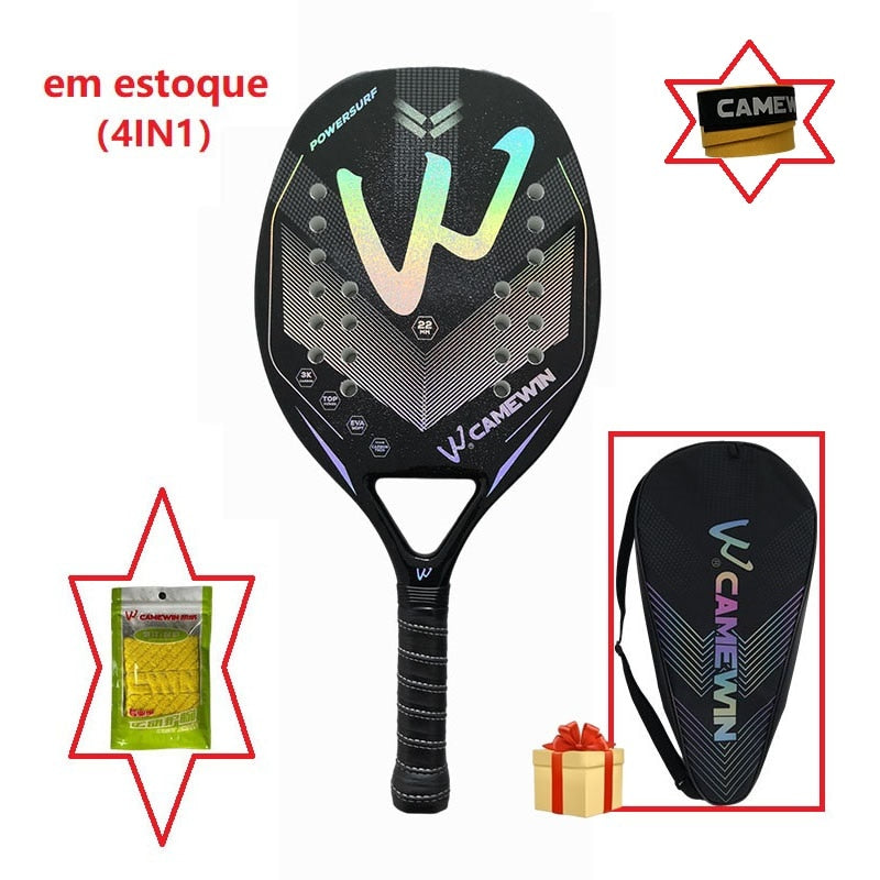 Tennis Racket For Best Partner 2023 Big Sells Carbon And Glass Fiber Beach Tennis Racket With Protective Bag Cover Soft Face New