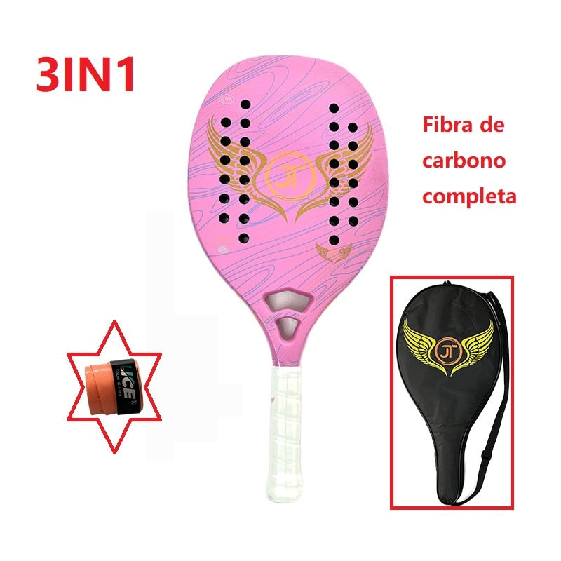 Tennis Racket For Best Partner 2023 Big Sells Carbon And Glass Fiber Beach Tennis Racket With Protective Bag Cover Soft Face New